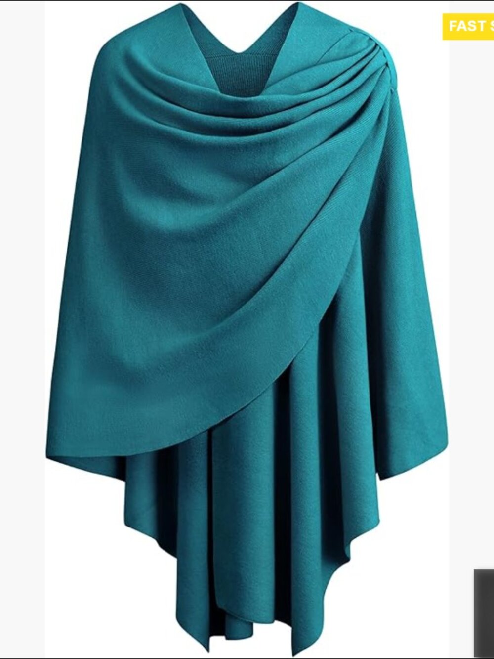 Elegant Cross Front Poncho Sweater Wrap Topper Knitted Shawl Cape Fall Winter